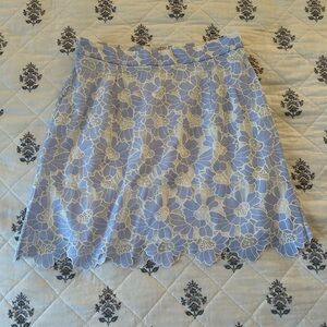 Aqua light blue floral lace skirt